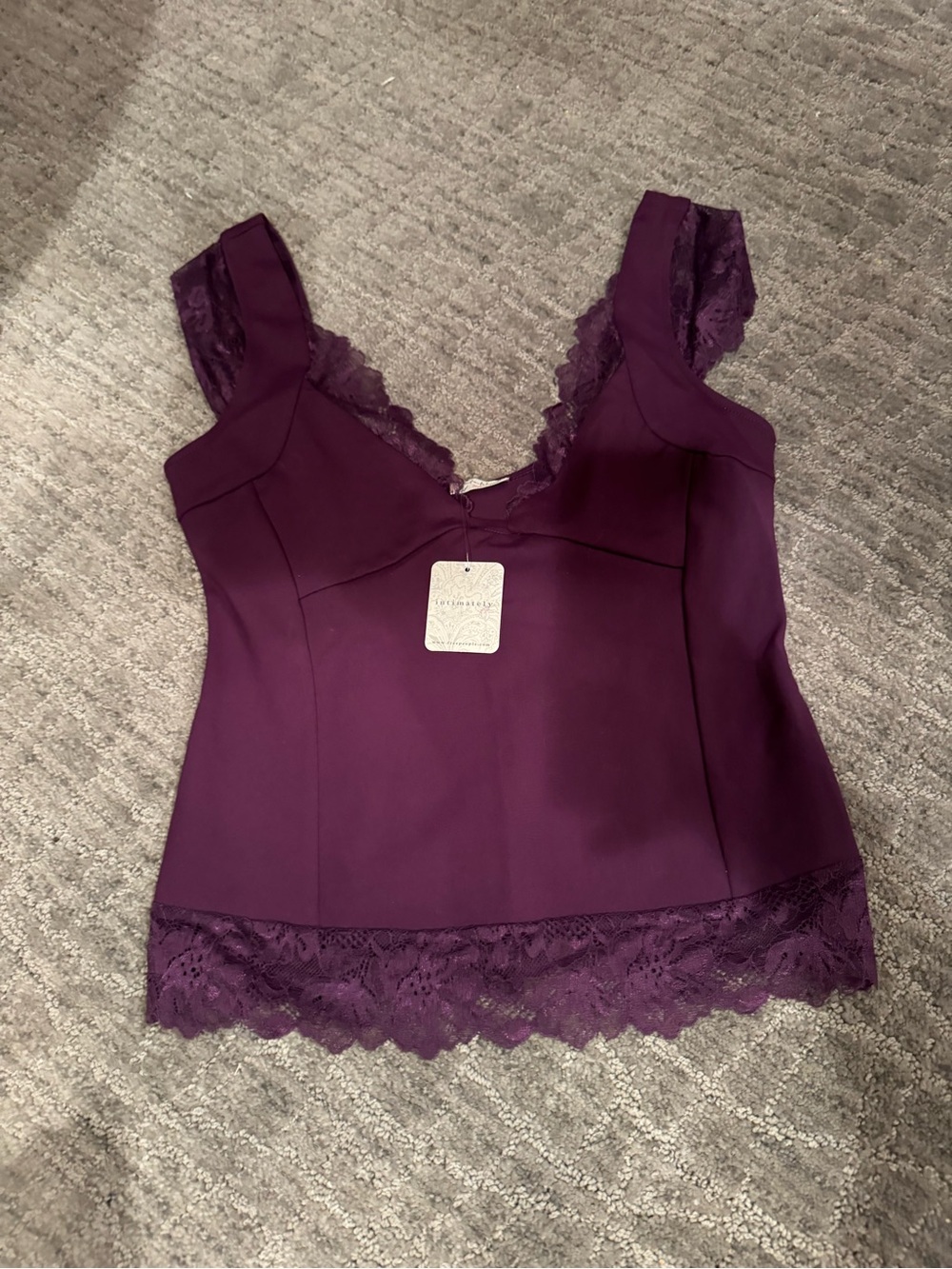 Free people Plum Lace-Trim Camisole